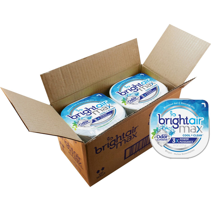 Image of BRIGHT Air® Odor Eliminator Gel,Cool Clean,8 oz,5"x5"x1-4/5",6/CT,BE