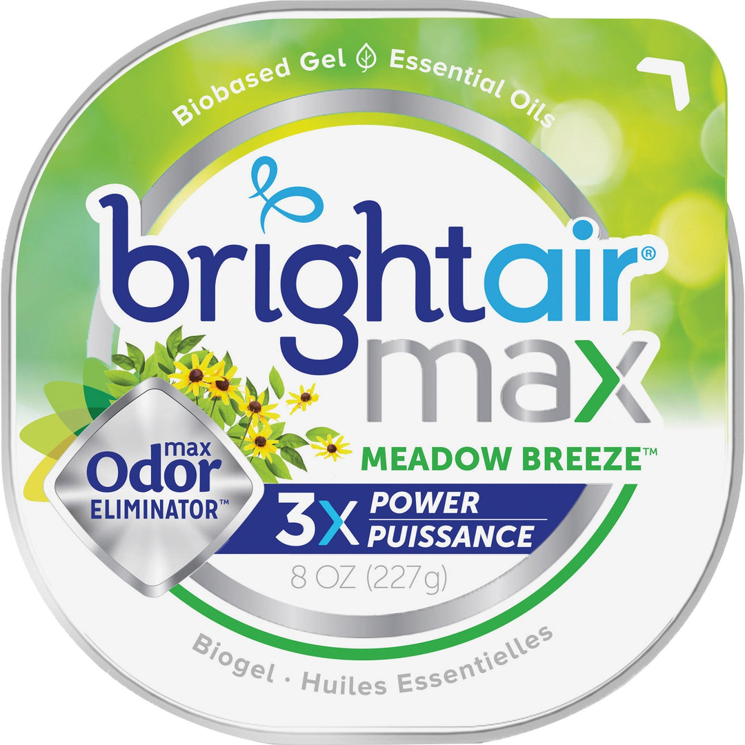 Image of BRIGHT Air® Odor Eliminator Gel,Meadow Breeze,8 oz,5"x5"x1-4/5",6/CT,GN