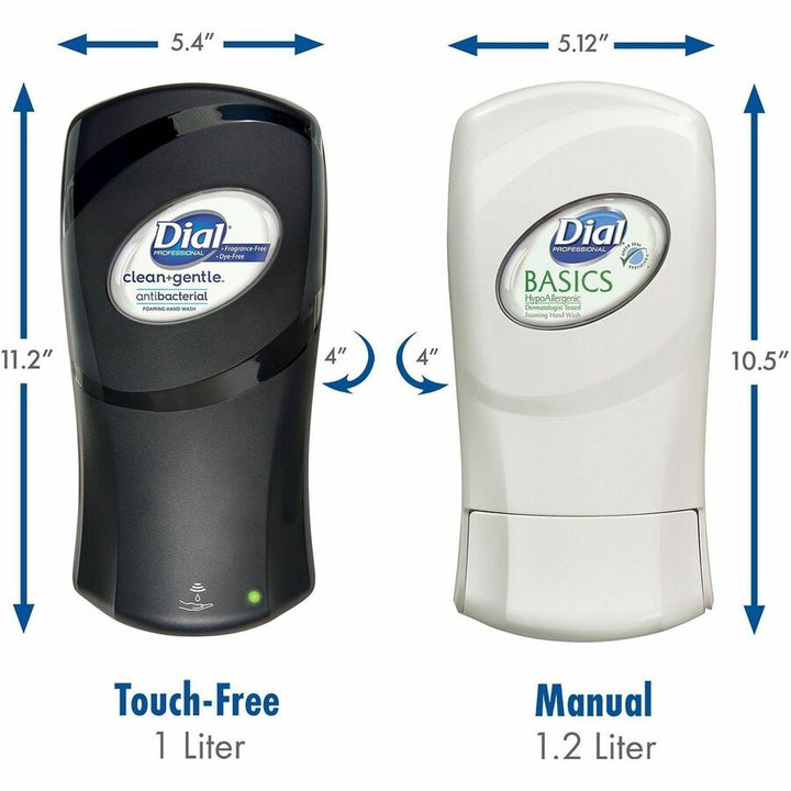Image of Dial Professional 16619 FIT Manual Foam Soap Dispenser, Manual, 1.27 quart Capacity, Refillable, Durable, Slate, 1 Each