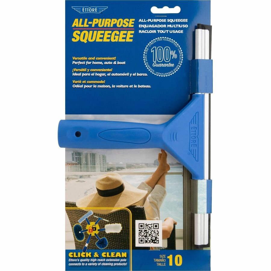 Image of Ettore Products Squeegee, All-Purpose, Tapered Handle, 14"W, 12/CT, Blue