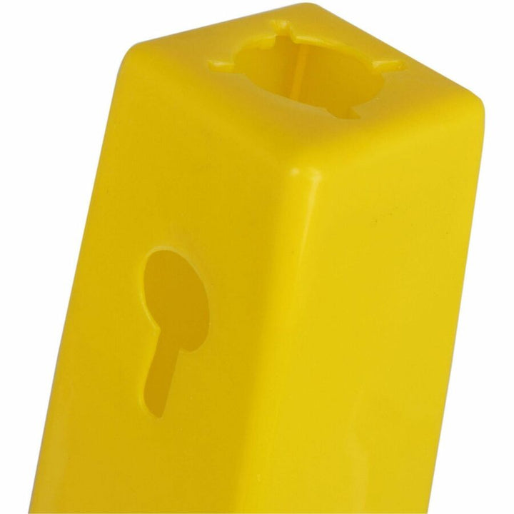 Image of Genuine Joe Caution Safety Cone,Spanish/Engl,4-Sided,10"x10"x24",5/CT,YW