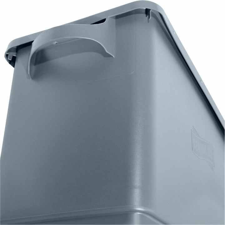 Image of Genuine Joe Waste Container, Space-Saving, 23 Gal, 20"x11"x30", 4/CT, GY
