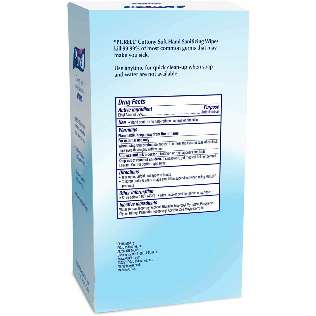 Image of GOJO® Hand Sanitizing Wipes, Single Packets, 120/BX, 12/CT, White