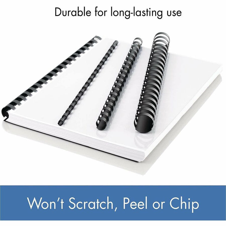 Image of Mead® Binding Spines, 19-Hole, 200-Sheet Capacity, 1", 125/BX, BK