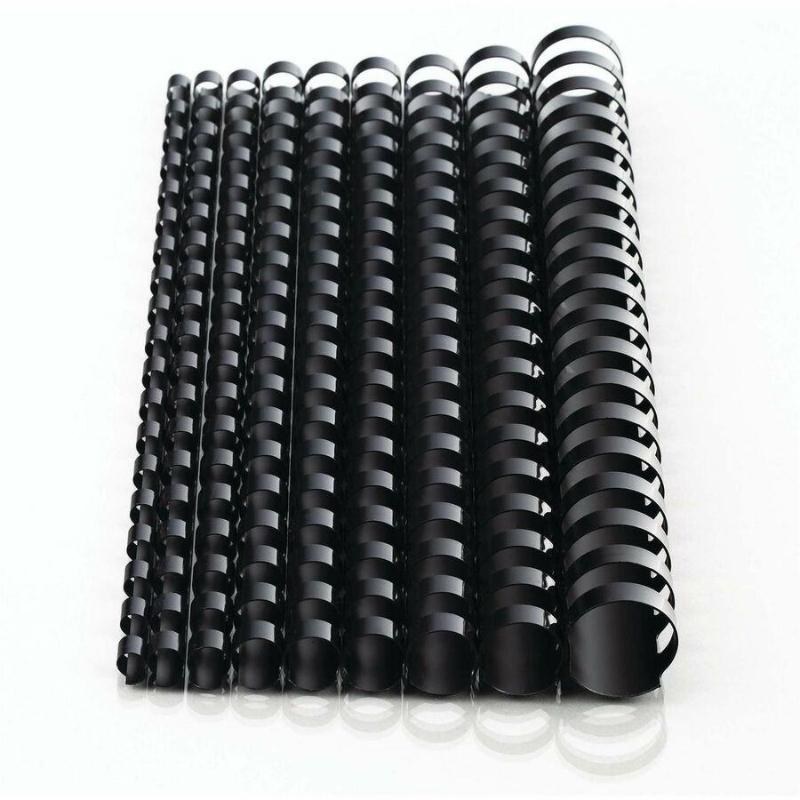 Image of Mead® Binding Spines, 19-Hole, 200-Sheet Capacity, 1", 125/BX, BK