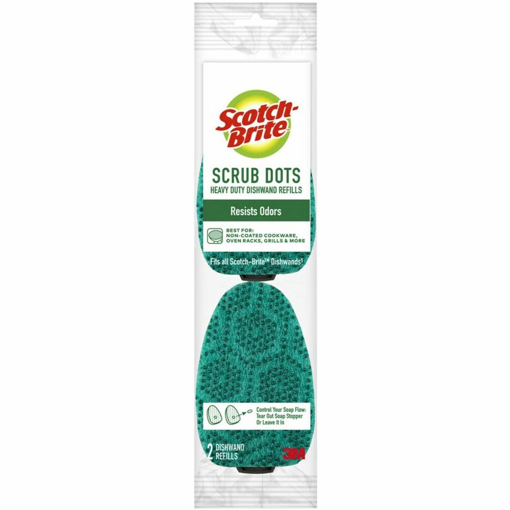 Image of 3M Refills f/Scotch-Brite Dots Dishwand, Heavy-duty, 14/CT, GN