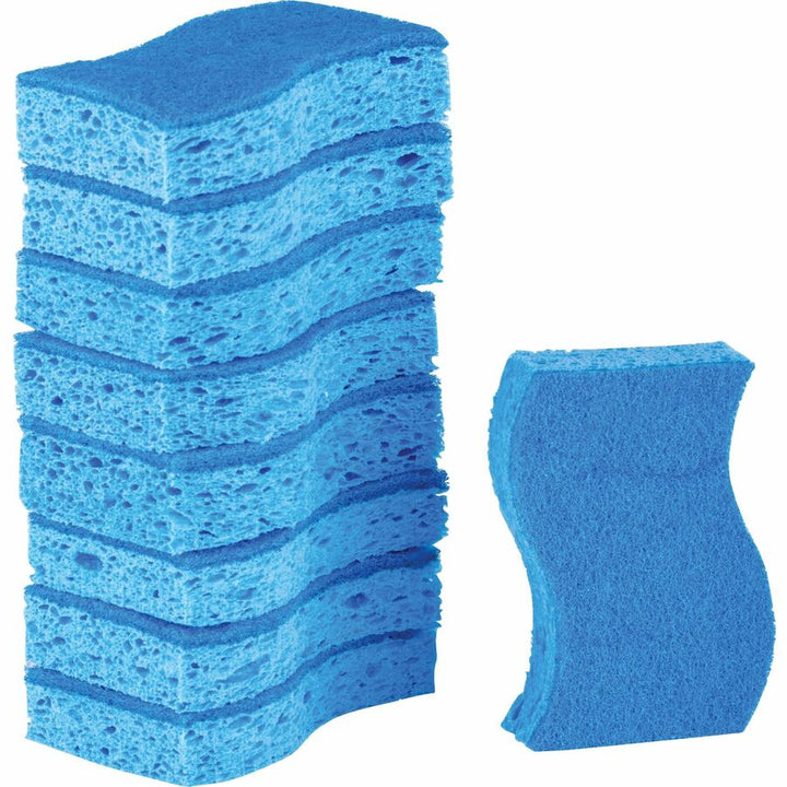 Image of Scotch-Brite 5295 Non-Scratch Scrub Sponges, 0.7" H x 4.3" W x 2.8" Depth, 9 / Pack, Cellulose, Blue