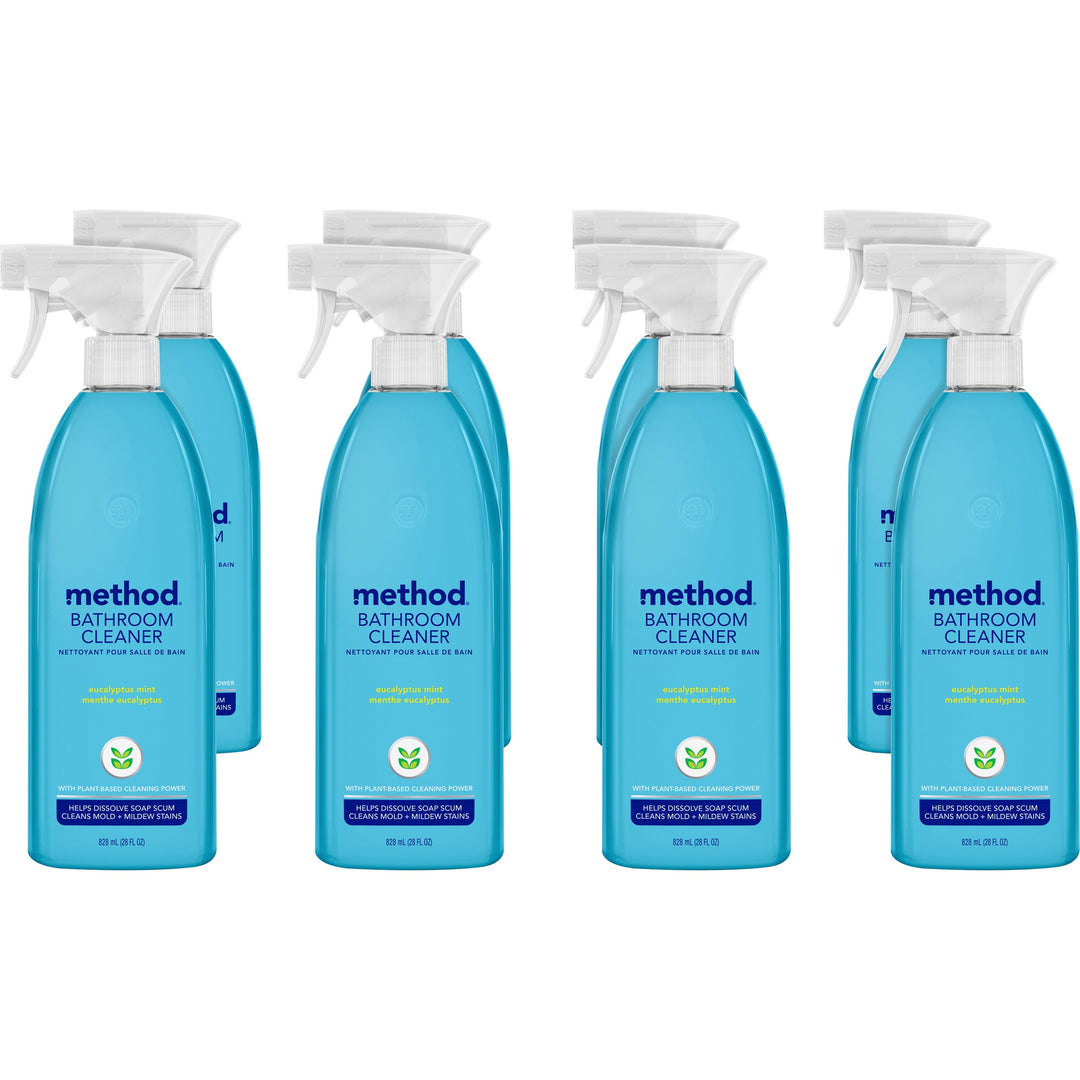 Image of Method® Bathroom Cleaner, Eucalyptus, Spray, 28oz, 8/CT, Blue