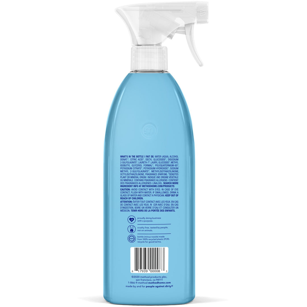 Image of Method® Bathroom Cleaner, Eucalyptus, Spray, 28oz, 8/CT, Blue