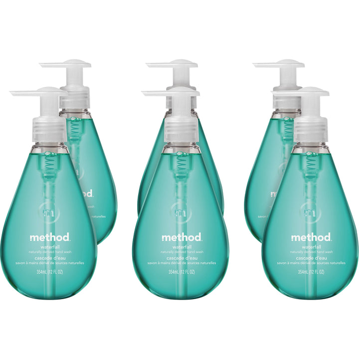 Image of Method® Handwash, Gel, Waterfall, 12oz Pump Bottle, 6/CT, Aqua