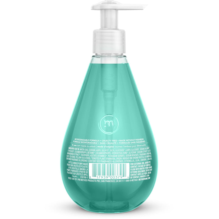 Image of Method® Handwash, Gel, Waterfall, 12oz Pump Bottle, 6/CT, Aqua