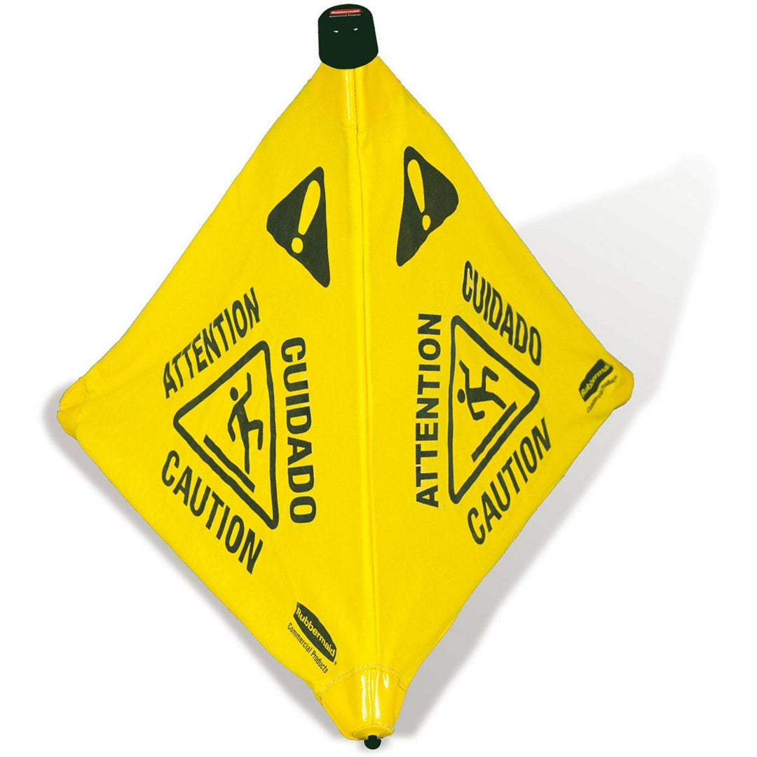 Image of Rubbermaid Commercial Products Safety Cone, Pop-Up, Caution, 30"H, 12/CT, Yellow