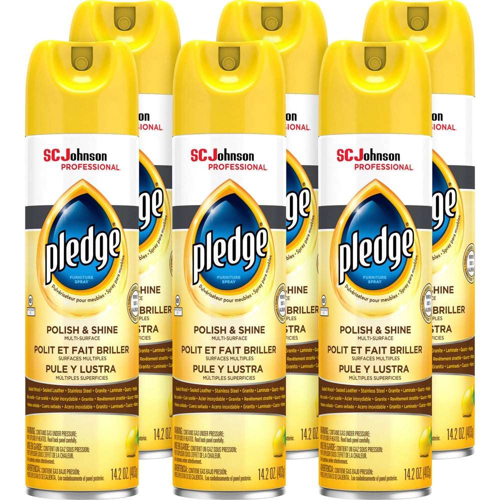 Image of S.C. Johnson Furniture Polish, Pledge, Lemon, 14.2 oz, 6/CT