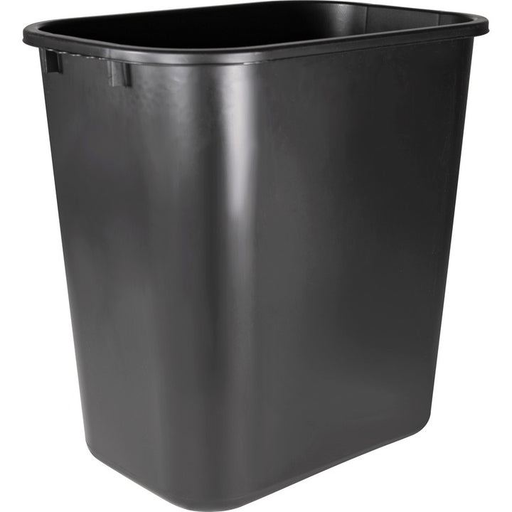 Image of Sparco Wastebasket, Rectangular, 28 Qrt, 15"x10-1/4"x15", 24/CT, BK