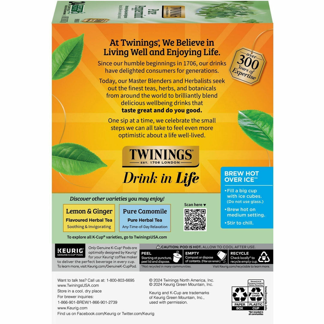 Image of Twinings of London 08760 Pure Peppermint, 0.1 oz, 24 / Box