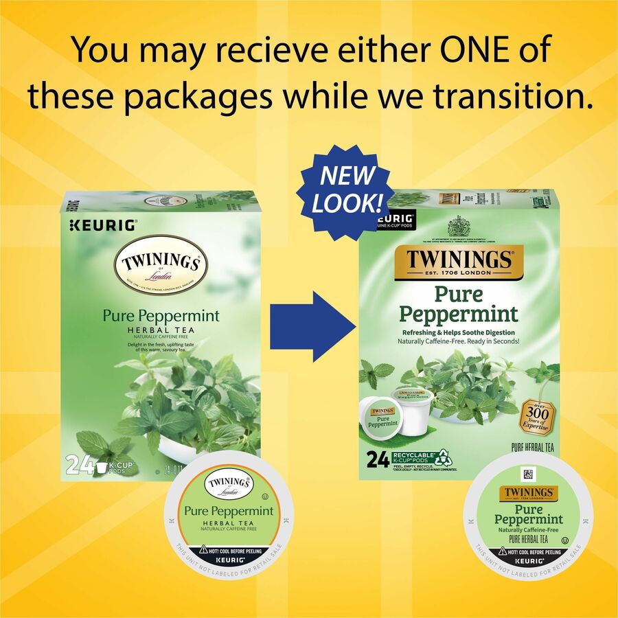 Image of Twinings of London 08760 Pure Peppermint, 0.1 oz, 24 / Box
