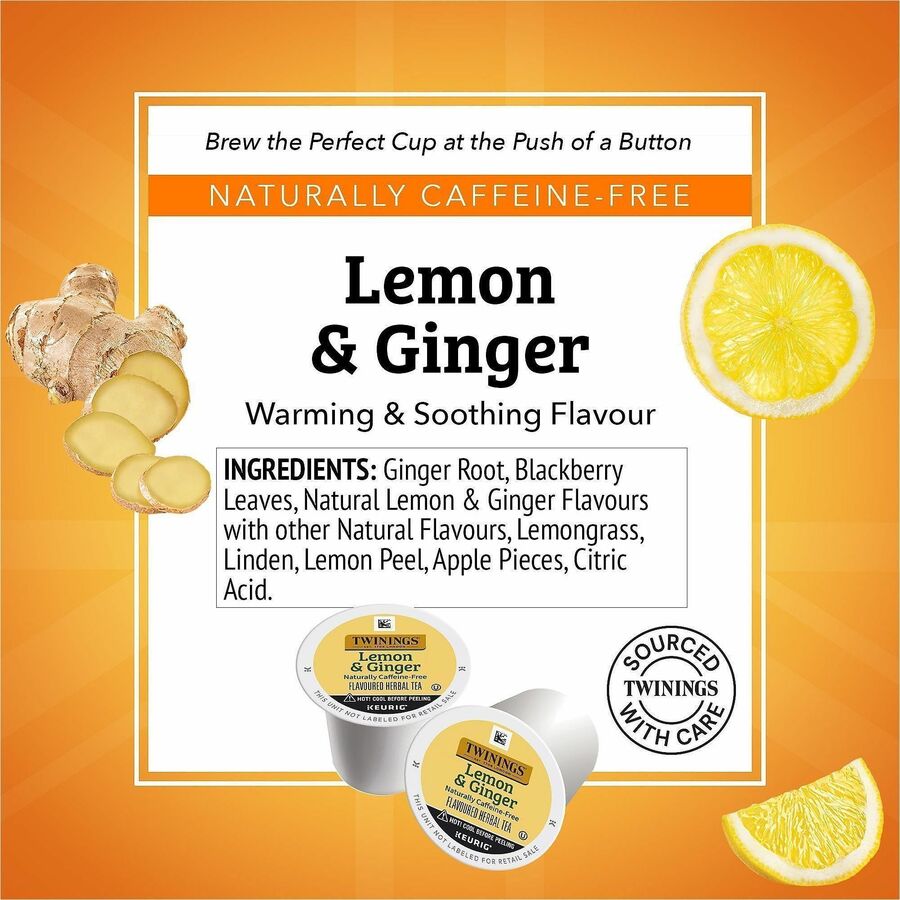 Image of Twinings of London 11019 Lemon & Ginger, 24 Cup, Decaffeinated, 24 / Box