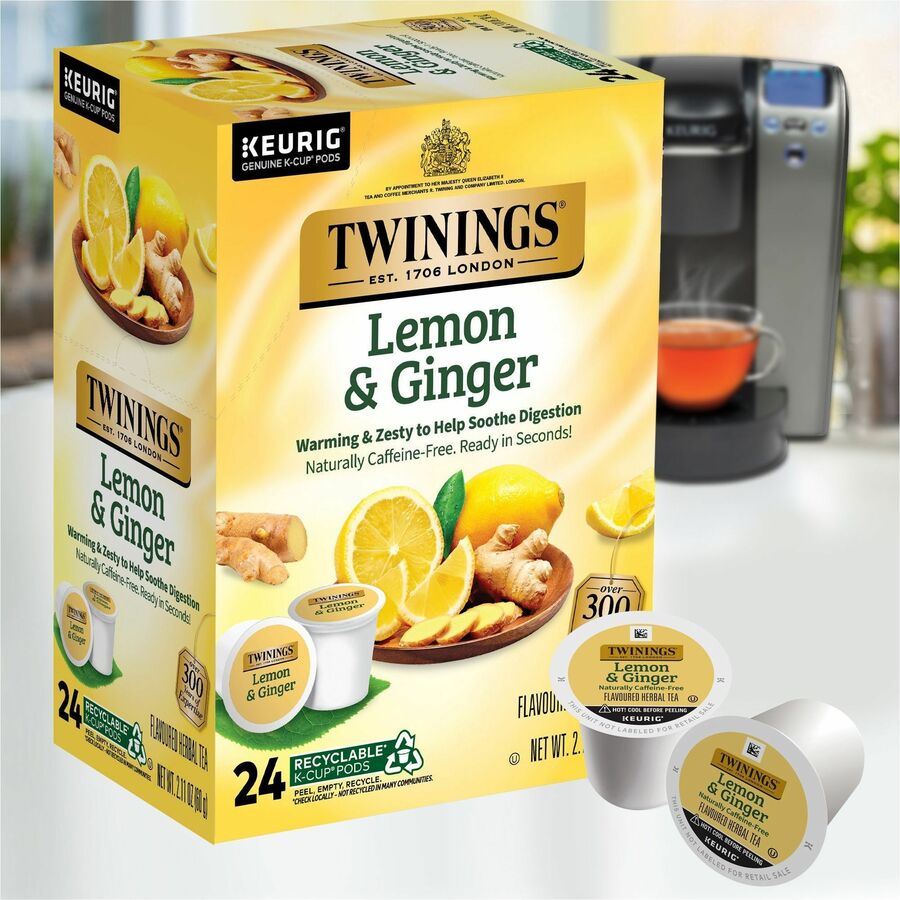 Image of Twinings of London 11019 Lemon & Ginger, 24 Cup, Decaffeinated, 24 / Box