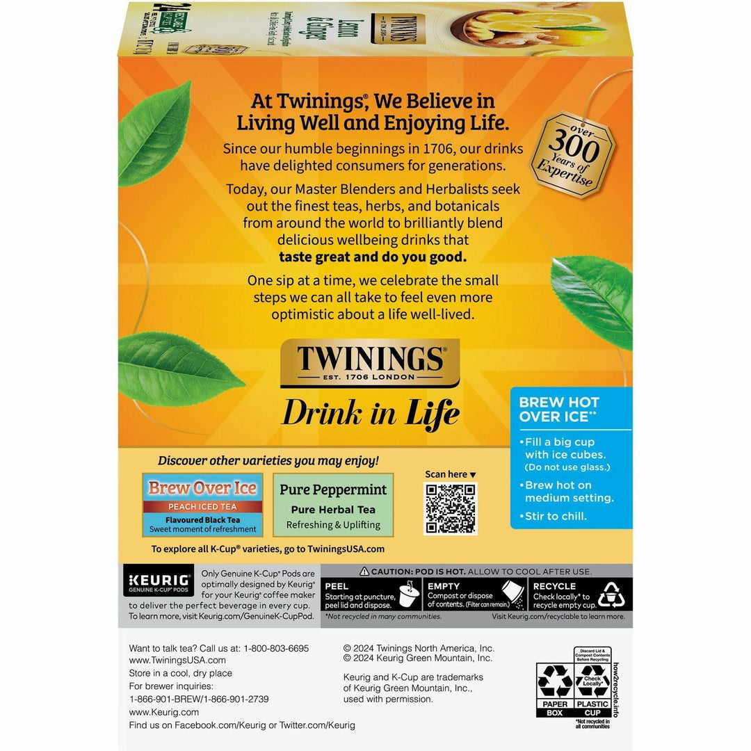 Image of Twinings of London 11019 Lemon & Ginger, 24 Cup, Decaffeinated, 24 / Box