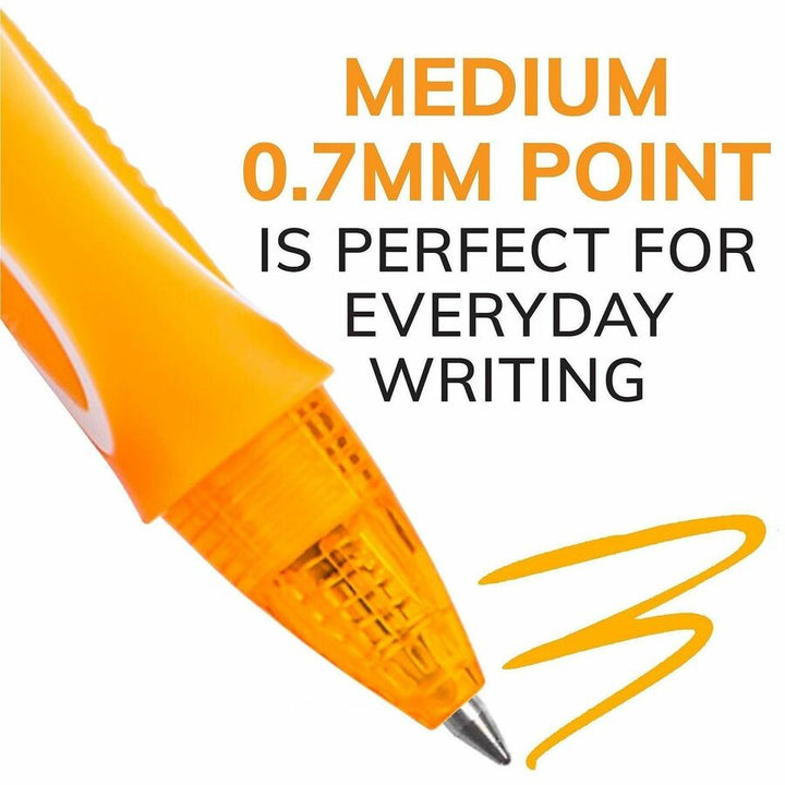 Image of BIC® Gel-ocity Quick Dry Gel Pen, Retractable, Fine 0.7 mm, Assorted Ink and Barrel Colors, Dozen