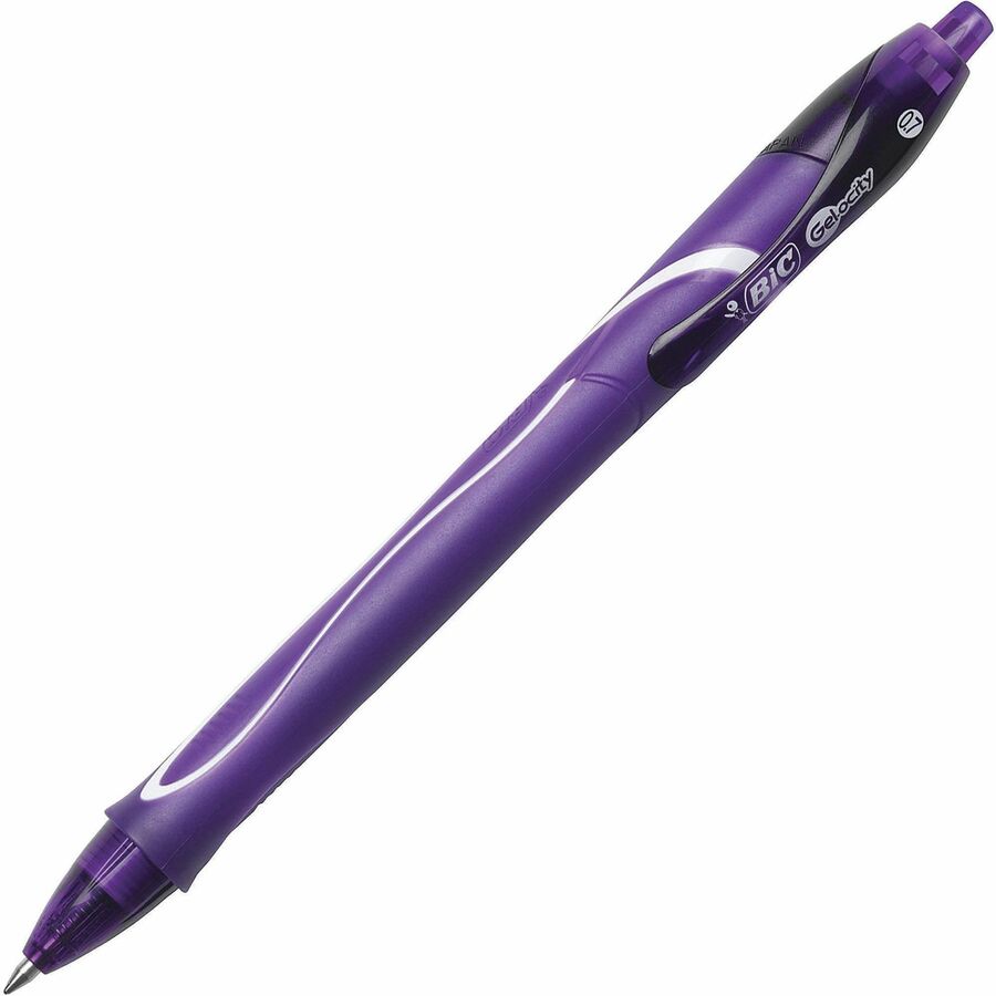 Image of BIC® Gel-ocity Quick Dry Gel Pen, Retractable, Fine 0.7 mm, Assorted Ink and Barrel Colors, Dozen
