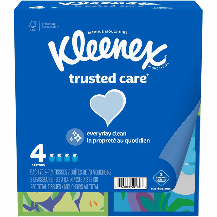 Image of Kimberly-Clark Professional Facial Tissues,2-ply,8-1/5"x8-2/5",70Sht/BX,48/CT,WE