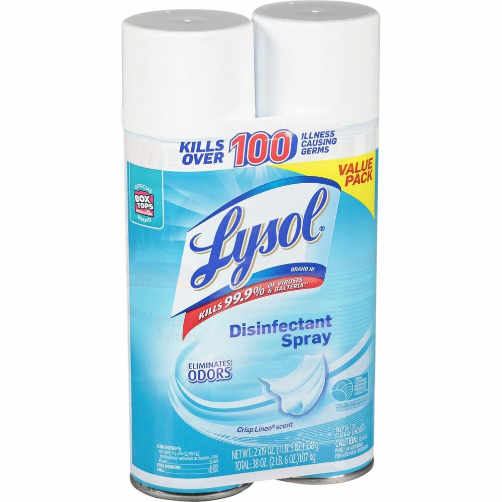 Image of Reckitt Benckiser Disinfectant Spray, Crisp Linen, 19oz, 2/PK