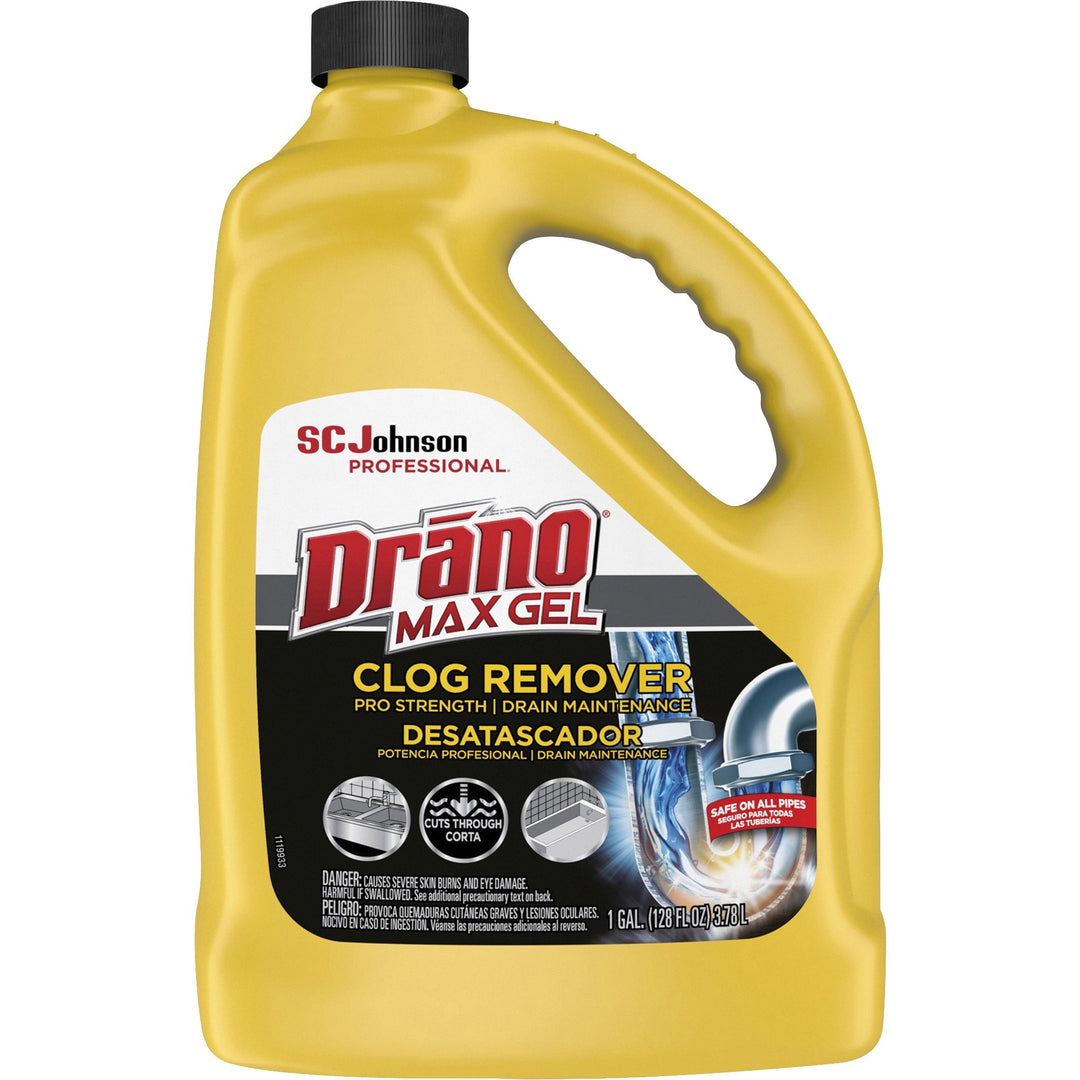 Image of Drano 696642 Max Gel Clog Remover, Ready-To-Use, 128 oz (8 lb), Corrosion Resistant, Clear, 1 Each