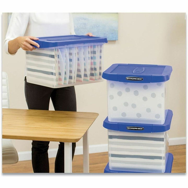Image of Bankers Box 0086202 Heavy Duty Letter/Legal Plastic File Box 2 Pack