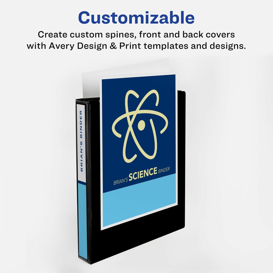 Image of Avery® Durable View 3 Ring Binders, 1.5" Slant Rings, 4 White Binders (17576)