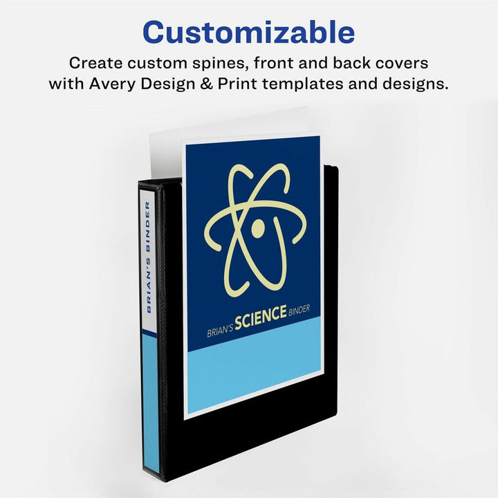 Image of Avery® Durable View 3 Ring Binders, 1.5" Slant Rings, 4 White Binders (17576)