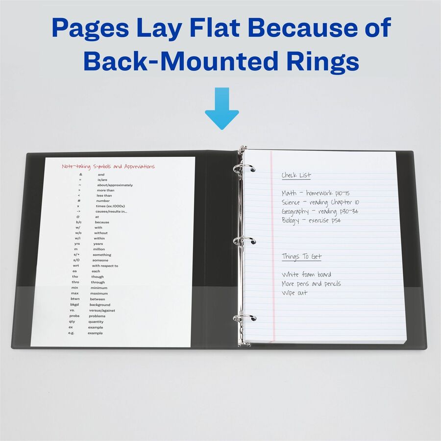 Image of Avery® Durable View 3 Ring Binders, 1.5" Slant Rings, 4 White Binders (17576)
