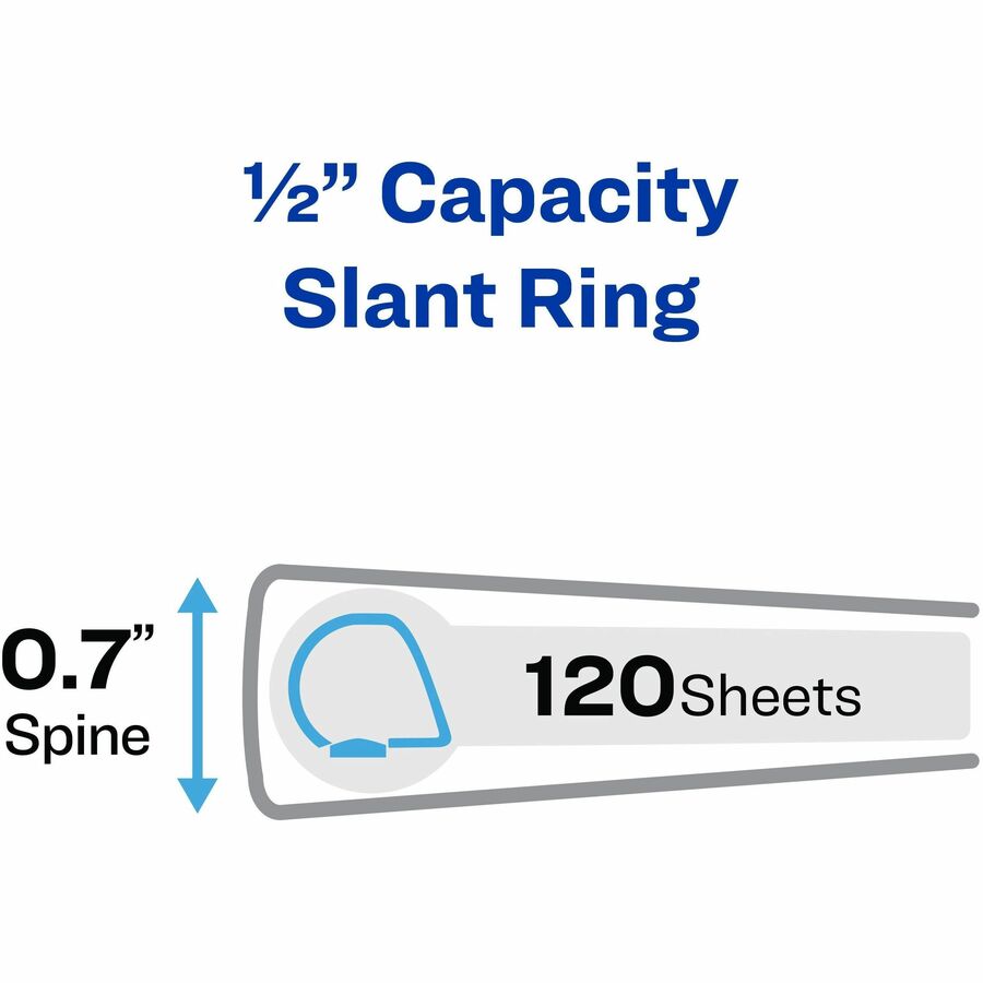 Image of Avery® View Binder,DuraHinge,Slant Ring,1/2" Cap,Letter,4/CT,WE