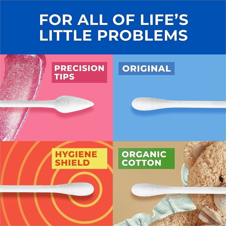 Image of Q-tips 09824 Cotton Swabs, White, Cotton, 750 / Pack
