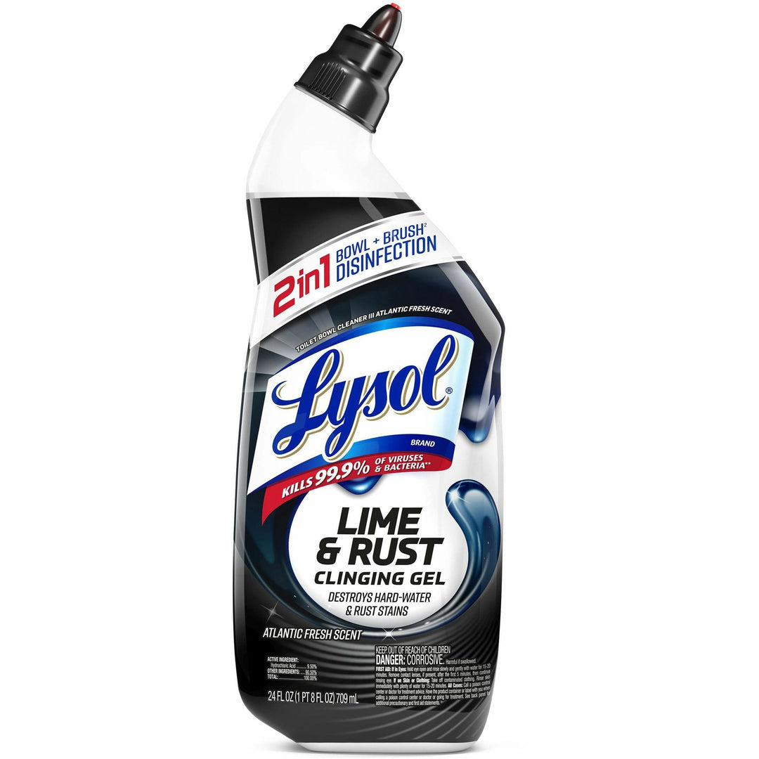 Image of Lysol 98013 Lime/Rust Toilet Bowl Cleaner, 24 fl oz (0.8 quart), Atlantic Fresh Scent, Blue, 1 Each