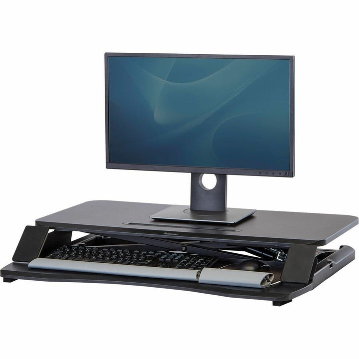 Image of Fellowes® Corsivo Sit-Stand Workstation, 31.5" X 24.25" X 16", Black