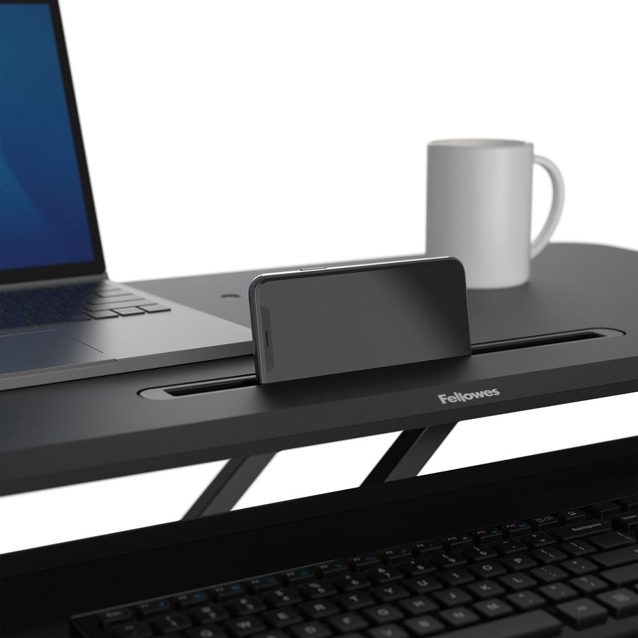 Image of Fellowes® Corsivo Sit-Stand Workstation, 31.5" X 24.25" X 16", Black
