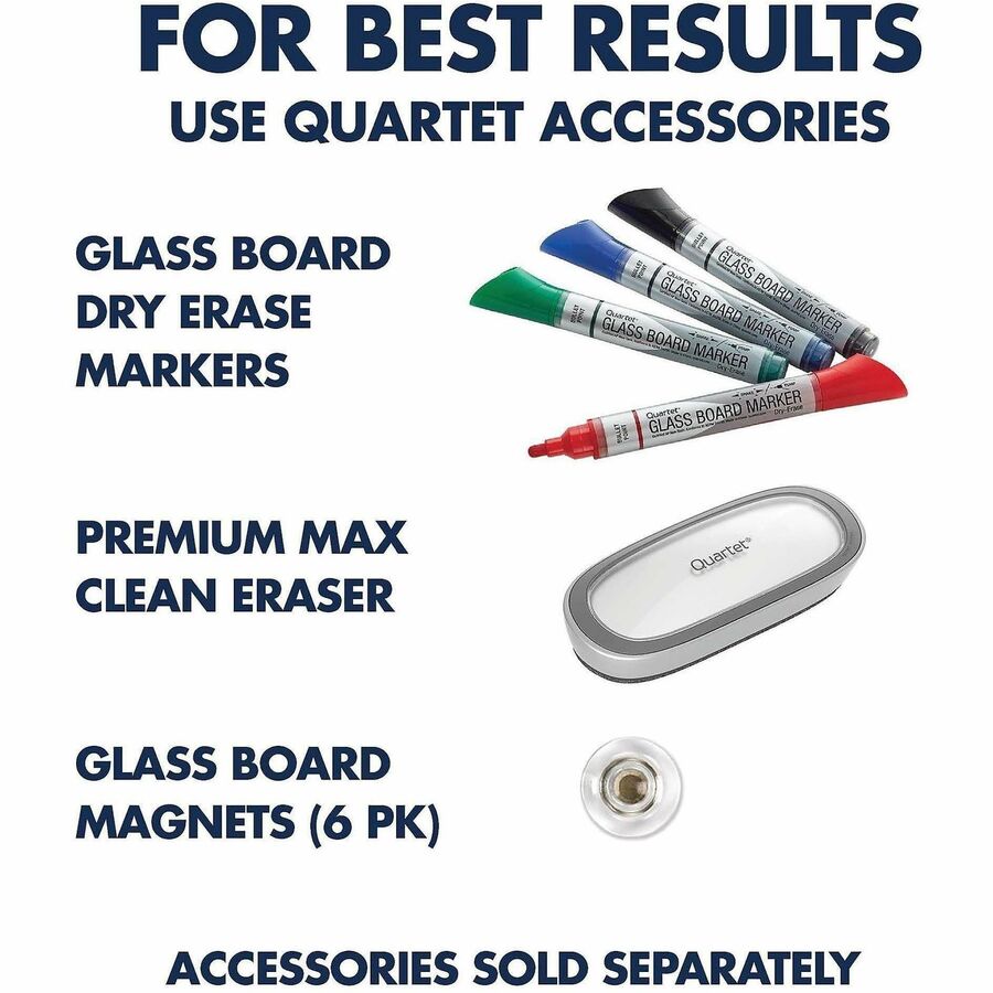 Image of Quartet® Dry-Erase Board, Glass, Frameless, 36"Wx24"L, White