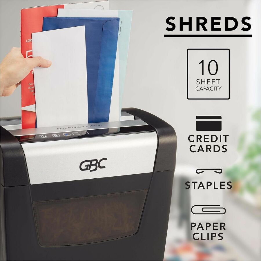 Image of GBC® Cross-cut Shredder, 6-gal Bin, 9-2/5"x14"x16", BK