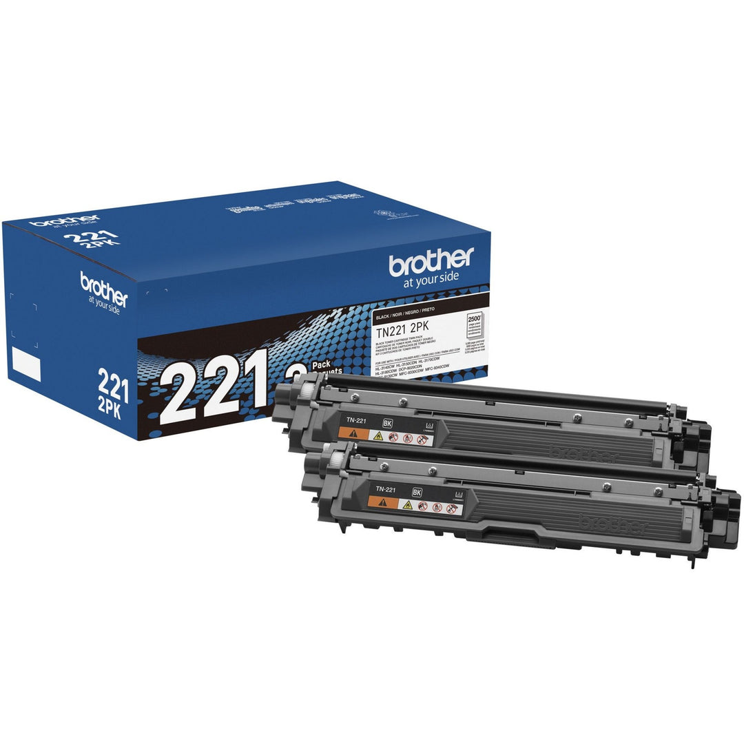 Image of Brother TN221 Original Standard-Yield Toner Cartridge, 2500 Pages Black (Per Cartridge), 1 Box
