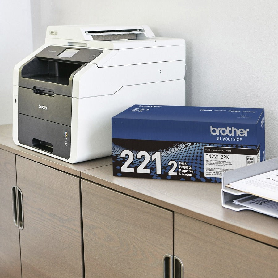 Image of Brother TN221 Original Standard-Yield Toner Cartridge, 2500 Pages Black (Per Cartridge), 1 Box
