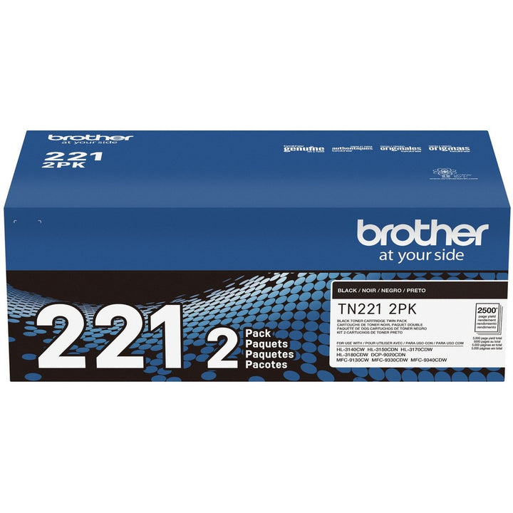 Image of Brother TN221 Original Standard-Yield Toner Cartridge, 2500 Pages Black (Per Cartridge), 1 Box