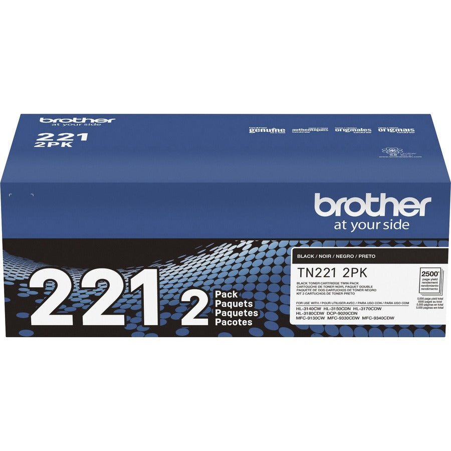 Image of Brother TN221 Original Standard-Yield Toner Cartridge, 2500 Pages Black (Per Cartridge), 1 Box