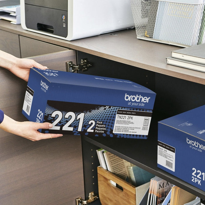 Image of Brother TN221 Original Standard-Yield Toner Cartridge, 2500 Pages Black (Per Cartridge), 1 Box