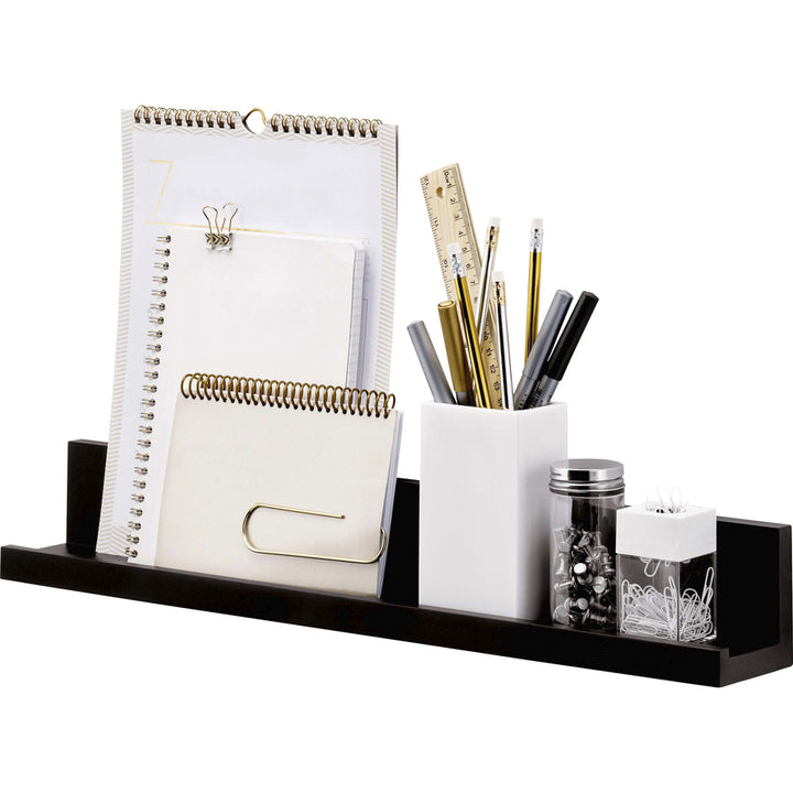 Image of 3M Shelf Ledge, 10 Command Strips, Holds 5 lb, 3"Wx21"Lx3"H, BK