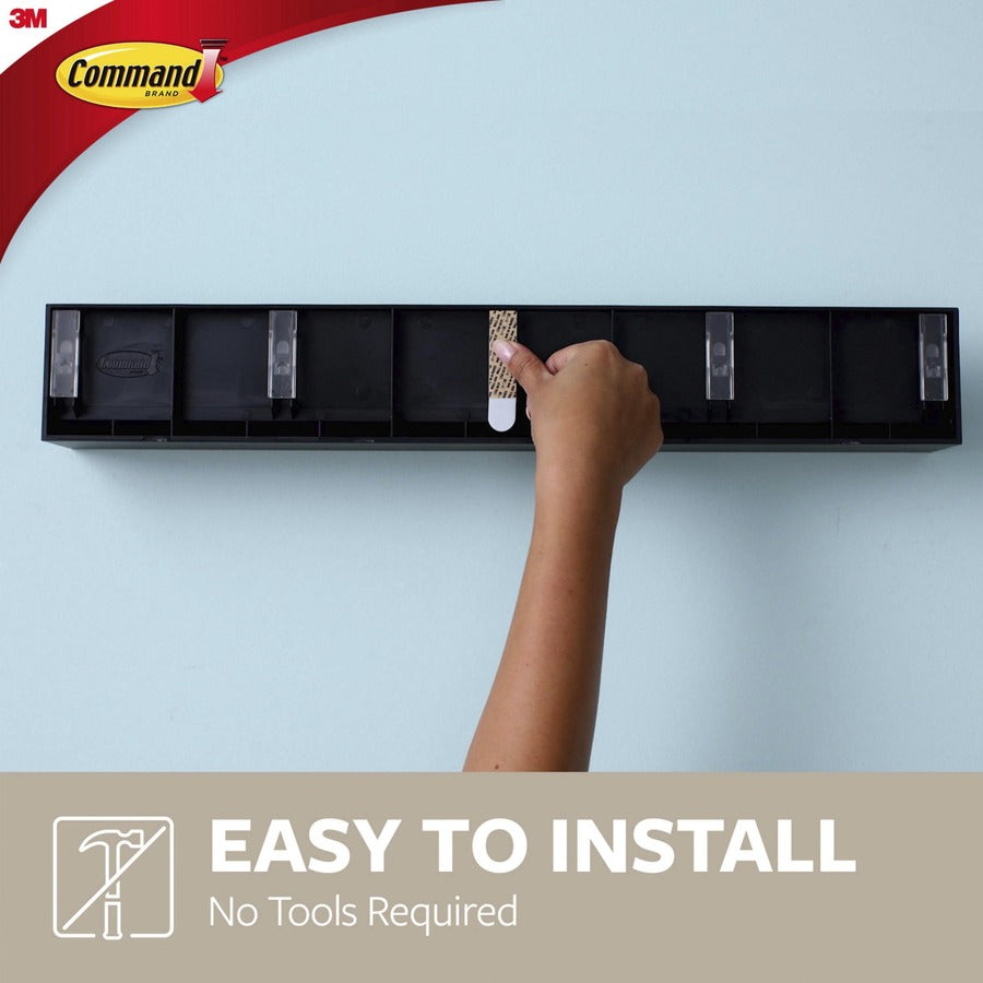 Image of 3M Shelf Ledge, 10 Command Strips, Holds 5 lb, 3"Wx21"Lx3"H, BK