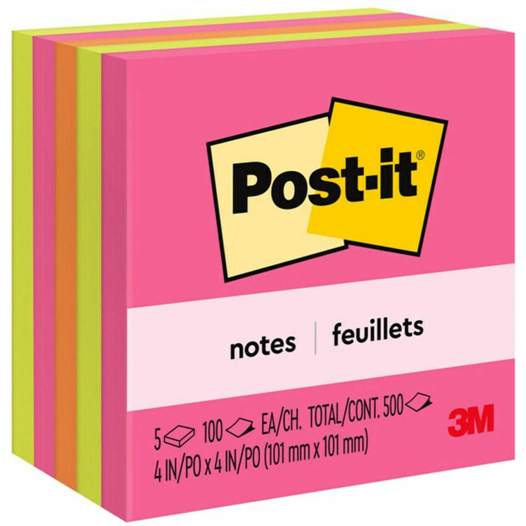 Image of Post-it® Notes Original Pads in Poptimistic Collection Colors, 4" x 4", 100 Sheets/Pad, 5 Pads/Pack