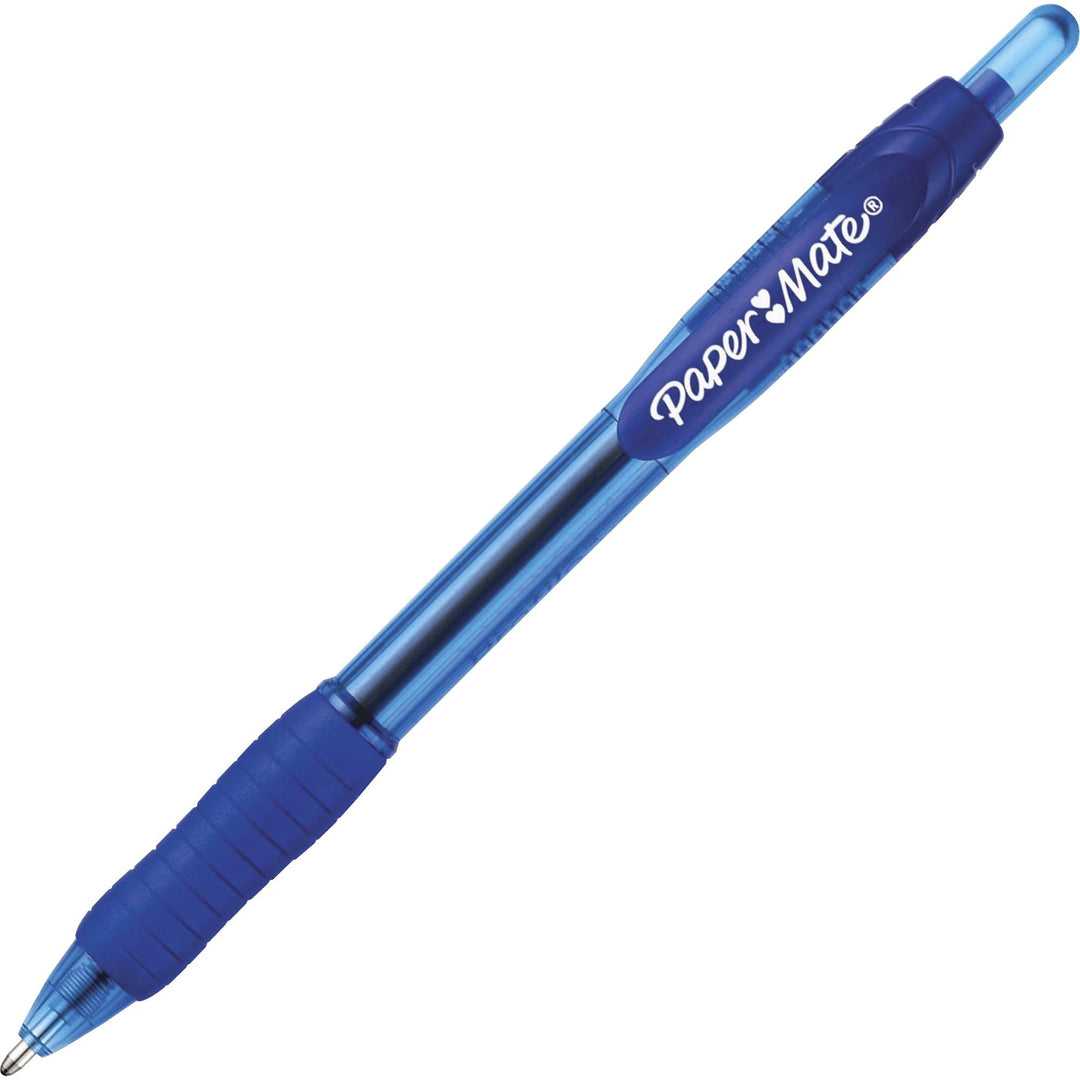 Image of Paper Mate 2083008 Profile Retractable Ballpoint Pen, 1.4 mm Bold Pen Point, Retractable, Blue Ink, Blue Plastic Barrel, 1 Box