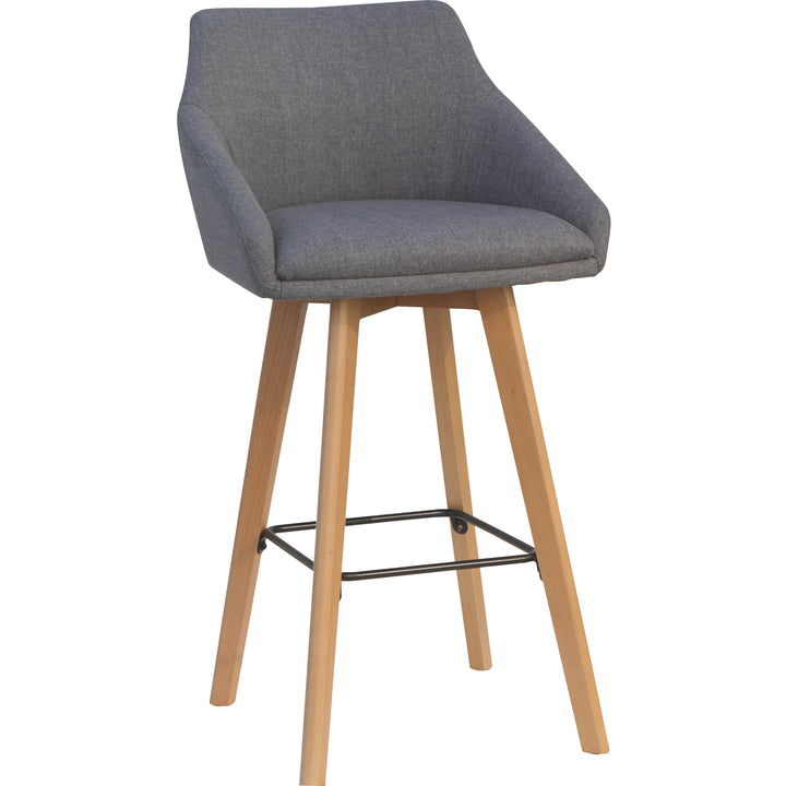 Image of Lorell 68561 Gray Flannel Mid-Century Modern Guest Stools, Four-legged Base, Gray, Armrest, 2 / Carton