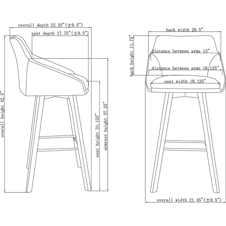 Image of Lorell 68561 Gray Flannel Mid-Century Modern Guest Stools, Four-legged Base, Gray, Armrest, 2 / Carton